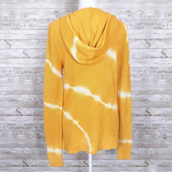 Belle by Belldini Hooded Sweater L Yellow White 419A - Picture 3 of 6